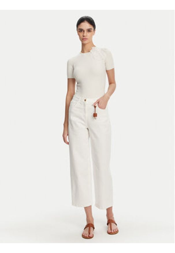Elisabetta Franchi Jeansy PJ-87D-51E2 Biały Regular Fit. Kolor: biały