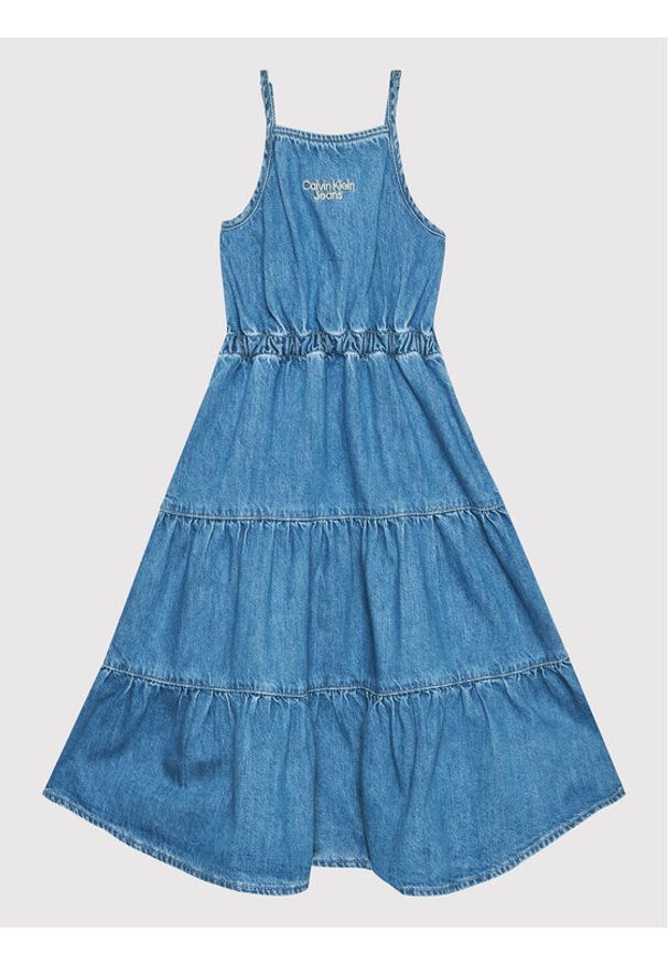 Sukienka codzienna Calvin Klein Jeans. Okazja: na co dzień. Kolor: niebieski. Typ sukienki: proste. Styl: casual