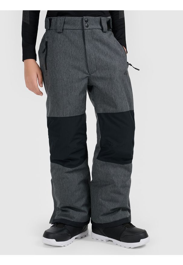 4f - 4F Spodnie snowboardowe membrana 10000 chłopięce - czarne 164 (13-14 lat). Kolor: czarny. Materiał: poliester, materiał. Sezon: lato. Sport: snowboard