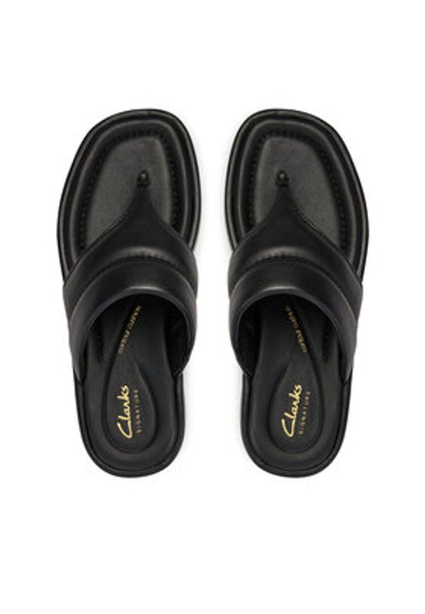 Clarks Japonki Alda Walk 26176261 Czarny. Kolor: czarny. Materiał: skóra