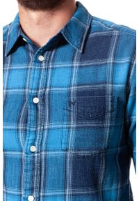 Wrangler - KOSZULA WRANGLER LS 1PKT SHIRT DIRECTOIRE BLUE W5953STKL. Kolor: niebieski. Długość rękawa: długi rękaw. Długość: długie. Wzór: kratka. Styl: elegancki #7