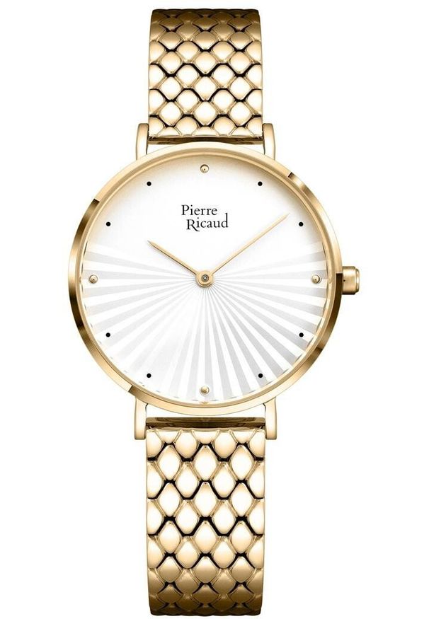 Zegarek damski Pierre Ricaud P22166.1143Q CYRKONIE złoty. Kolor: złoty