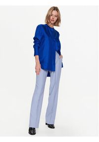 Calvin Klein Koszula Silk Relaxed Collarless K20K205207 Niebieski Relaxed Fit. Kolor: niebieski. Materiał: jedwab #5