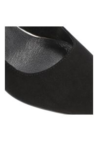 CheBello - Czarne Czółenka Chebello Zamszowe Obuwie Damskie Na Obcasie. Kolor: czarny. Materiał: zamsz. Wzór: geometria. Obcas: na obcasie. Styl: wizytowy, klasyczny. Wysokość obcasa: niski #7