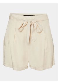 Vero Moda Szorty materiałowe Mia 10209543 Beżowy Slim Fit. Kolor: beżowy. Materiał: lyocell #6
