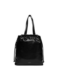 Calvin Klein Torebka Drawstring Tote LV04K3159G Czarny. Kolor: czarny. Materiał: skórzane