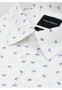 Pako Lorente - PAKO LORENTE - Biała koszula męska paisley. Kolor: biały. Materiał: bawełna, elastan. Długość rękawa: długi rękaw. Długość: długie. Wzór: paisley. Sezon: jesień #9