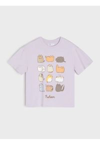 Sinsay - Bawełniana koszulka z nadrukiem Pusheen the Cat - fioletowy. Kolor: fioletowy. Materiał: bawełna. Wzór: nadruk #1