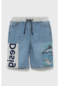 Desigual szorty jeansowe dziecięce melanżowe regulowana talia. Okazja: na co dzień. Kolor: niebieski. Materiał: jeans. Wzór: melanż. Styl: casual #2