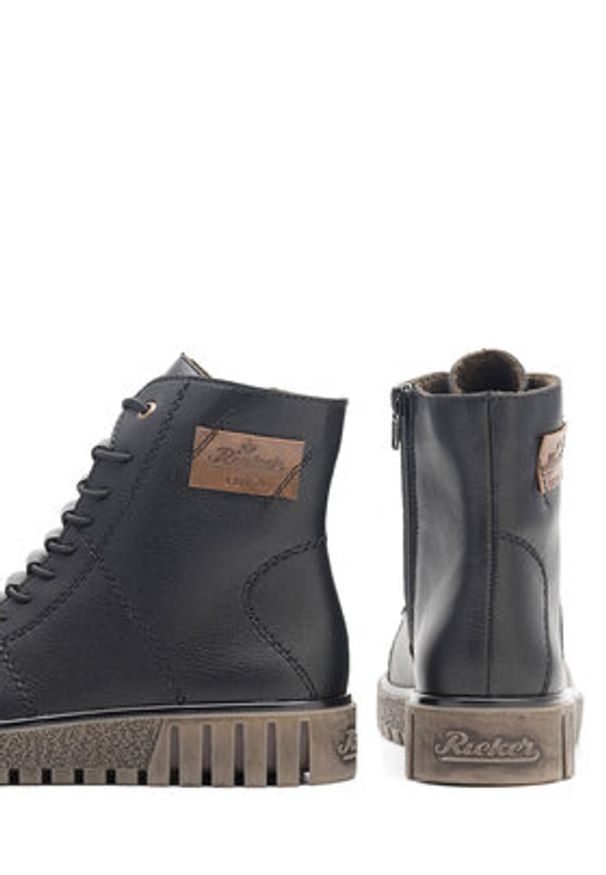 Rieker Trzewiki Y3421-00 Czarny. Kolor: czarny. Materiał: skóra, syntetyk