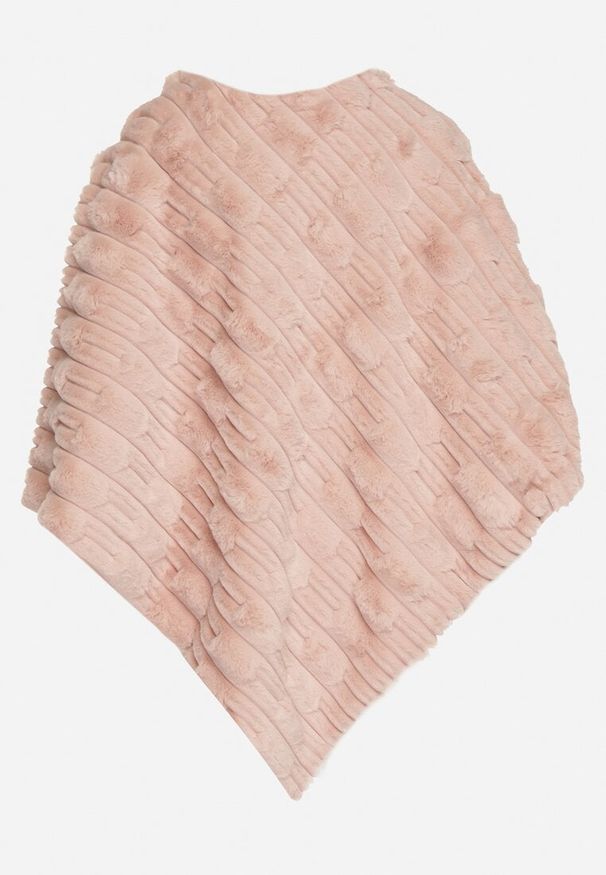 Born2be - Różowe Ponczo Ozdobione Tłoczeniem Dairis. Okazja: na co dzień. Kolor: różowy. Materiał: jeans. Wzór: aplikacja. Styl: klasyczny, casual, elegancki