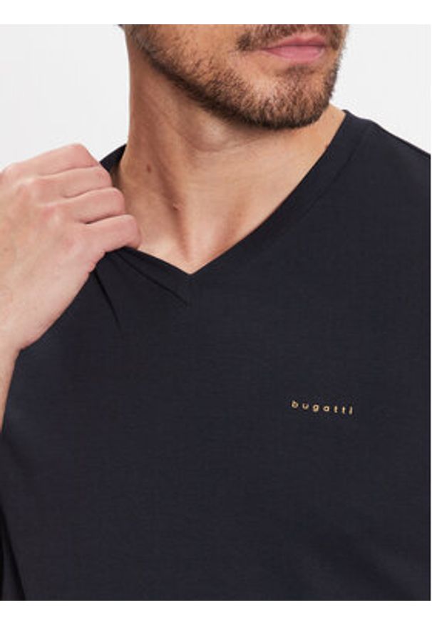 Bugatti T-Shirt 8450 35190 Granatowy Slim Fit. Kolor: niebieski. Materiał: bawełna