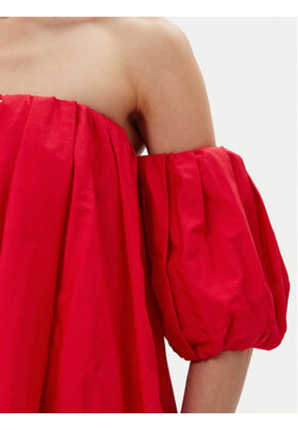 Pinko - PINKO Sukienka letnia 105211 A2LD Czerwony Regular Fit. Kolor: czerwony. Materiał: bawełna. Sezon: lato