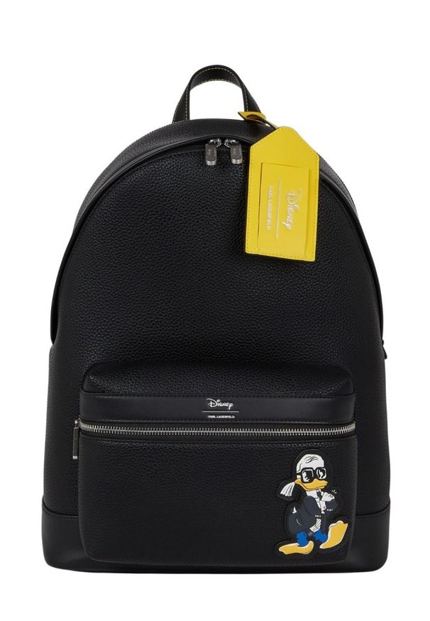 Karl Lagerfeld - KARL LAGERFELD Czarny damski plecak skórzany KLxDisney. Kolor: czarny. Materiał: skóra ekologiczna. Wzór: motyw z bajki. Styl: casual