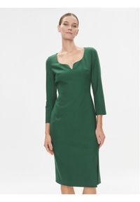 BOSS - Boss Sukienka koktajlowa Dihera1 50502930 Zielony Slim Fit. Kolor: zielony. Materiał: wiskoza. Styl: wizytowy #1