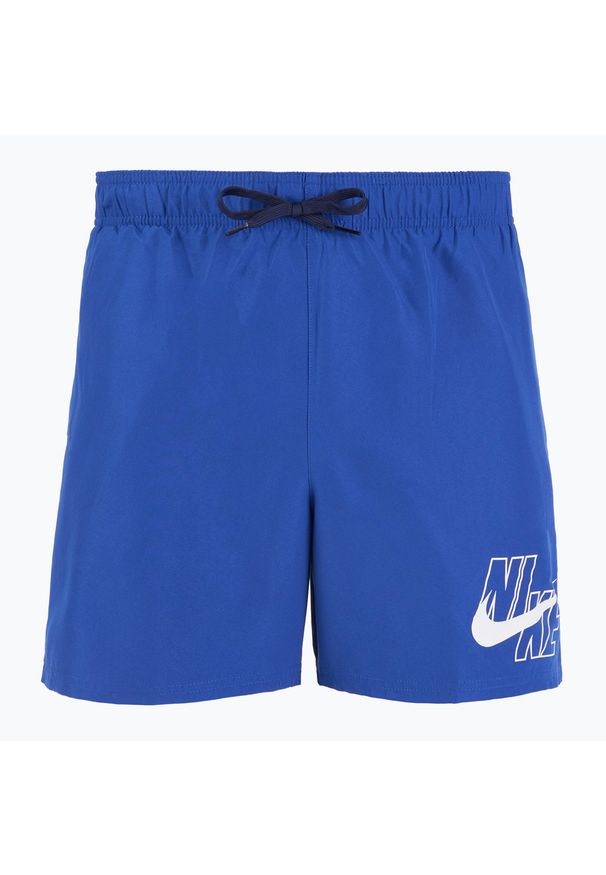 Szorty kąpielowe męskie Nike Logo Solid 5" Volley. Kolor: niebieski