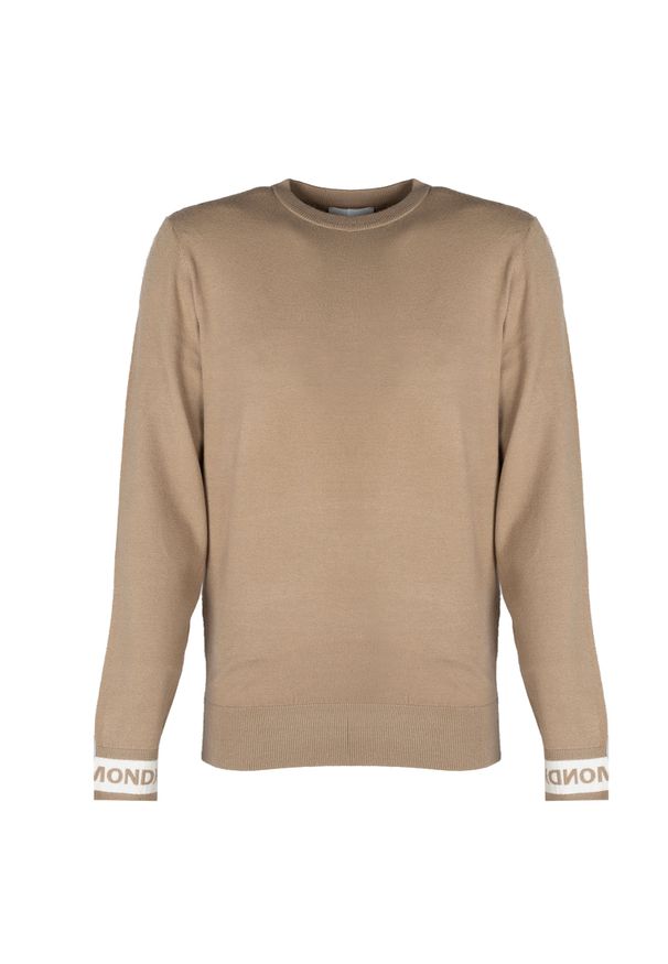 John Richmond Sweter | UMA24099MA IR | Mężczyzna | Beżowy. Okazja: na co dzień. Kolor: beżowy. Materiał: poliester, wiskoza. Wzór: aplikacja. Styl: casual, elegancki