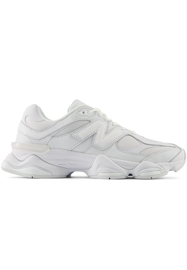 Buty unisex New Balance U9060NRJ – białe. Okazja: na co dzień. Kolor: biały. Materiał: materiał, skóra, guma. Szerokość cholewki: normalna. Sport: turystyka piesza