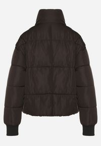 Born2be - Czarna Pikowana Kurtka Puffer o Prostym Kroju ze Ściągaczami przy Rękawach Suzzana. Okazja: na co dzień, na spacer. Kolor: czarny. Materiał: jeans, poliester. Styl: casual, elegancki #5