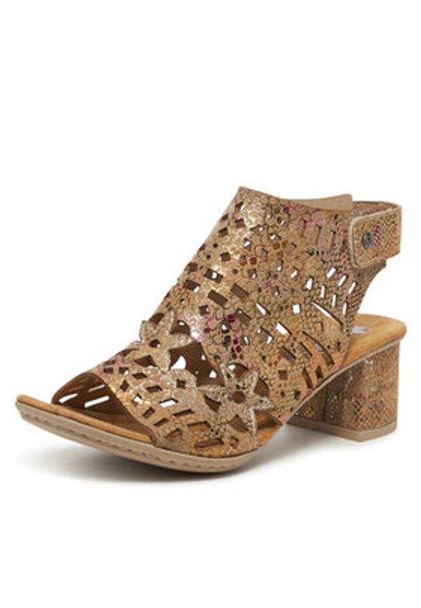 Rieker Sandały 64780-90 Kolorowy. Materiał: syntetyk. Wzór: kolorowy