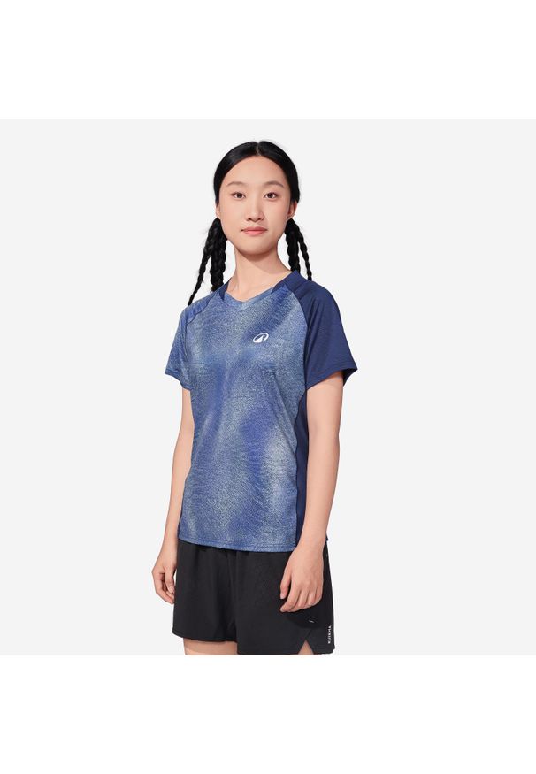 PERFLY - Koszulka do badmintona damska Lite 560. Kolor: niebieski. Materiał: poliester, elastan, materiał