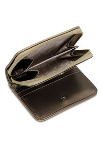 Beżowy Damski Kompaktowy Portfel Anekke. Kolor: beżowy. Materiał: materiał. Wzór: haft #5