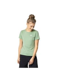 Koszulka z krótkim rękawem trekkingowa damska Odlo T-shirt F-DRY. Kolor: zielony. Długość rękawa: krótki rękaw. Długość: krótkie. Sport: turystyka piesza