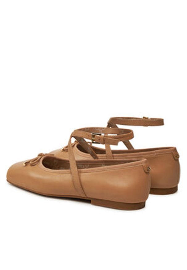 Michael Kors Baleriny Collette Leather Ballet Flat 40T4CTFP1L Brązowy. Kolor: brązowy. Materiał: skóra
