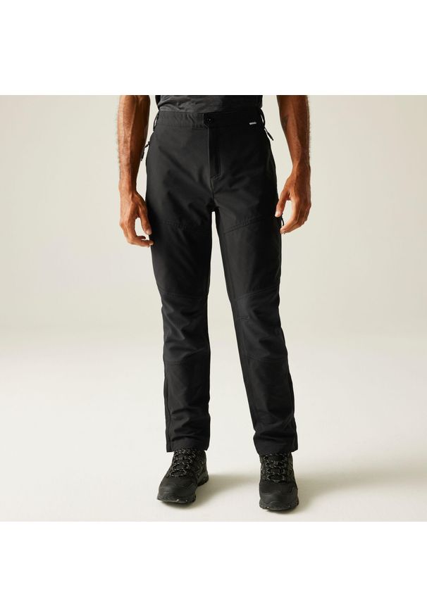 Regatta - Questra V Męskie spacerowe spodnie turystyczne. Kolor: czarny. Sezon: lato. Sport: turystyka piesza