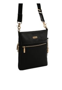 Kazar - Minimalistyczna miejska torebka z tkaniny. Kolor: czarny. Wzór: aplikacja. Materiał: skórzane. Styl: klasyczny #2