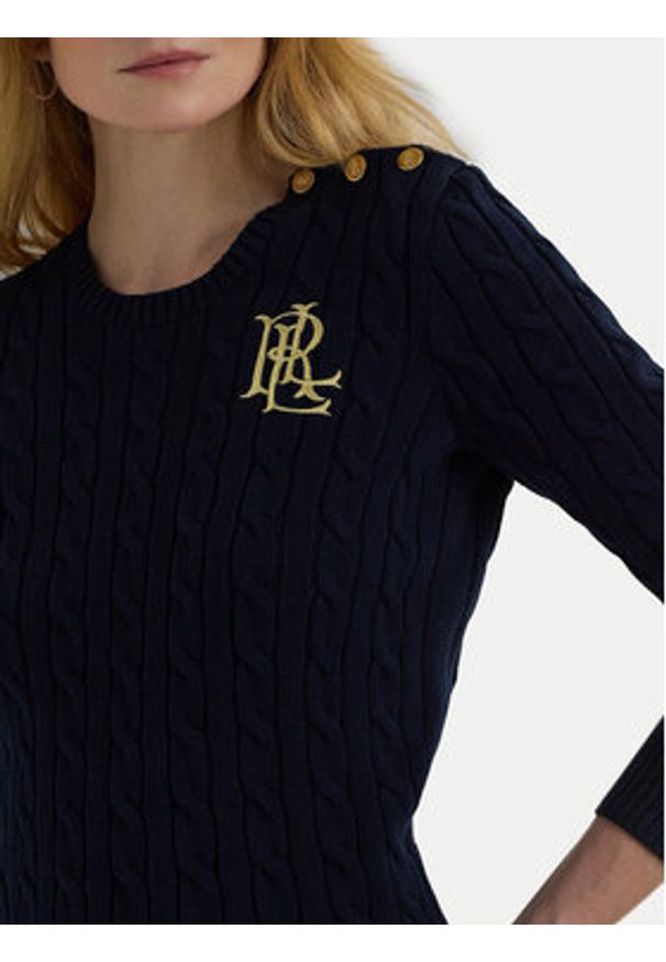 Lauren Ralph Lauren - LAUREN RALPH LAUREN Sweter 200932223003 Granatowy Regular Fit. Kolor: niebieski. Materiał: bawełna