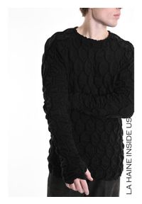 La Haine Inside Us Sweter | 3M M1156 | Mężczyzna | Czarny. Okazja: na co dzień. Kolor: czarny. Materiał: akryl, elastan, poliester. Styl: casual #7