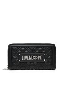 Love Moschino - LOVE MOSCHINO Duży Portfel Damski JC5600PP1MLA000B Czarny. Kolor: czarny. Materiał: skóra
