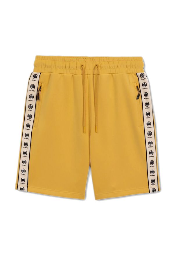 PITBULL - Spodenki męskie Pitbull Track Shorts Powers. Kolor: żółty. Sport: fitness