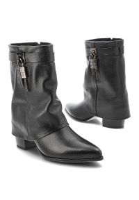 Czarne Kowbojki Armodo Stylowe Obuwie Damskie Na Obcasie. Kolor: czarny. Obcas: na obcasie. Styl: elegancki. Wysokość obcasa: średni #8