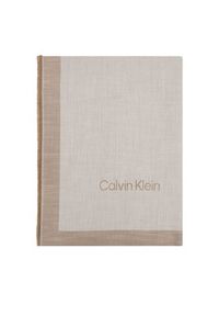 Calvin Klein Chusta Calvin Chambray Square Scarf LV04F8085G Beżowy. Kolor: beżowy. Materiał: bawełna #3