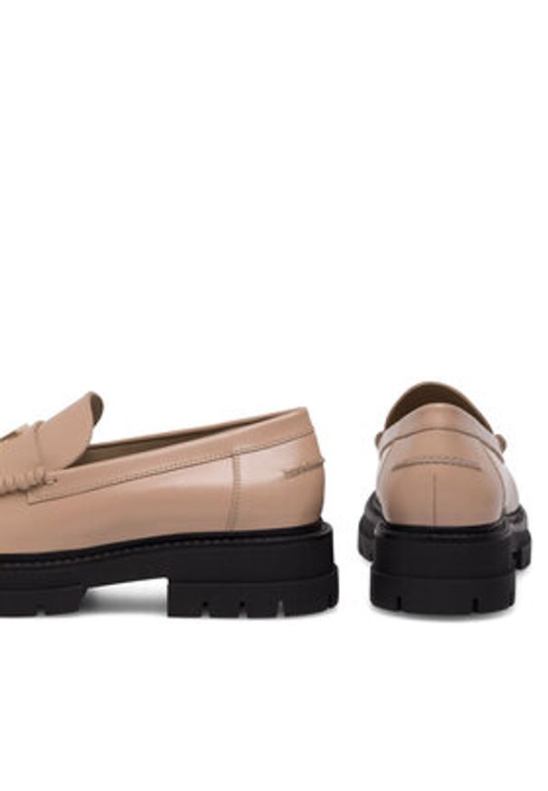 Badura Loafersy PAOLA-112890 Beżowy. Kolor: beżowy. Materiał: lakier, skóra