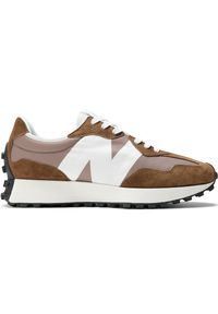 Buty unisex New Balance U327LG – brązowe. Okazja: na co dzień. Kolor: brązowy. Materiał: skóra, zamsz, materiał, guma. Szerokość cholewki: normalna #1