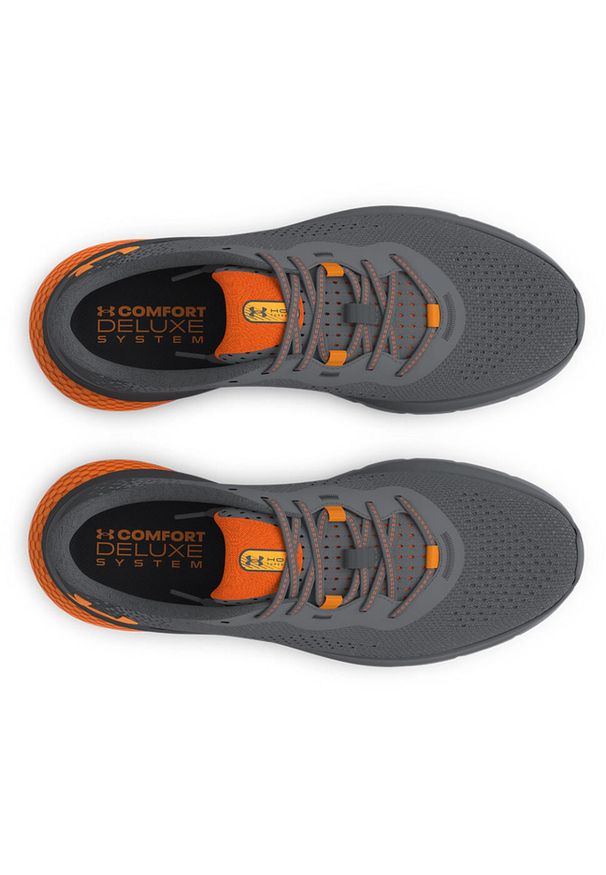 Buty Under Armour Hovr Turbulence 2, Mężczyźni. Zapięcie: sznurówki. Kolor: brązowy, szary, wielokolorowy. Materiał: guma, syntetyk, tkanina, materiał. Szerokość cholewki: normalna. Sport: turystyka piesza