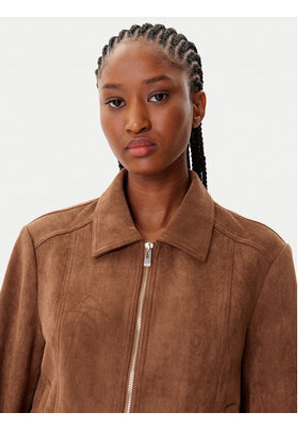 Morgan Kurtka z imitacji skóry 252-GPOKEL Brązowy Regular Fit. Kolor: brązowy. Materiał: skóra