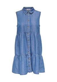 only - ONLY Sukienka jeansowa Bea 15344263 Niebieski Regular Fit. Kolor: niebieski. Materiał: bawełna #5