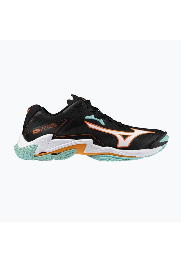 Buty do siatkówki Mizuno Wave Lightning Z8 black/tangelo/ice green. Kolor: czarny. Model: Mizuno Wave. Sport: siatkówka