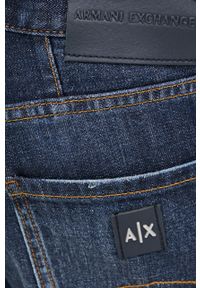 Armani Exchange szorty jeansowe męskie kolor granatowy. Kolor: niebieski. Materiał: jeans #4