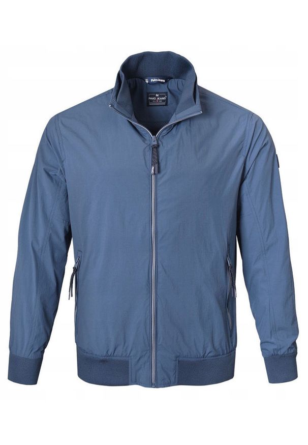 Niebieska Męska Kurtka Przejściowa - Wiatrówka - Pako Jeans. Kolor: niebieski. Materiał: nylon, materiał. Sezon: wiosna, jesień