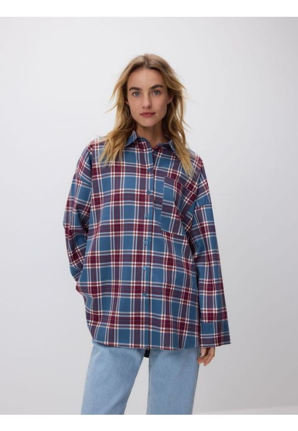 Reserved - Koszula oversize - wielobarwny. Materiał: tkanina, wiskoza