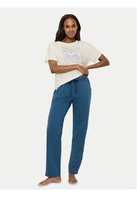 Triumph Spodnie piżamowe Mix & Match 10222619 Granatowy Regular Fit. Kolor: niebieski. Materiał: bawełna #3