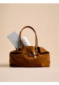 Reserved - Torebka shopper z imitacji zamszu - brązowy. Kolor: brązowy. Materiał: zamszowe #1