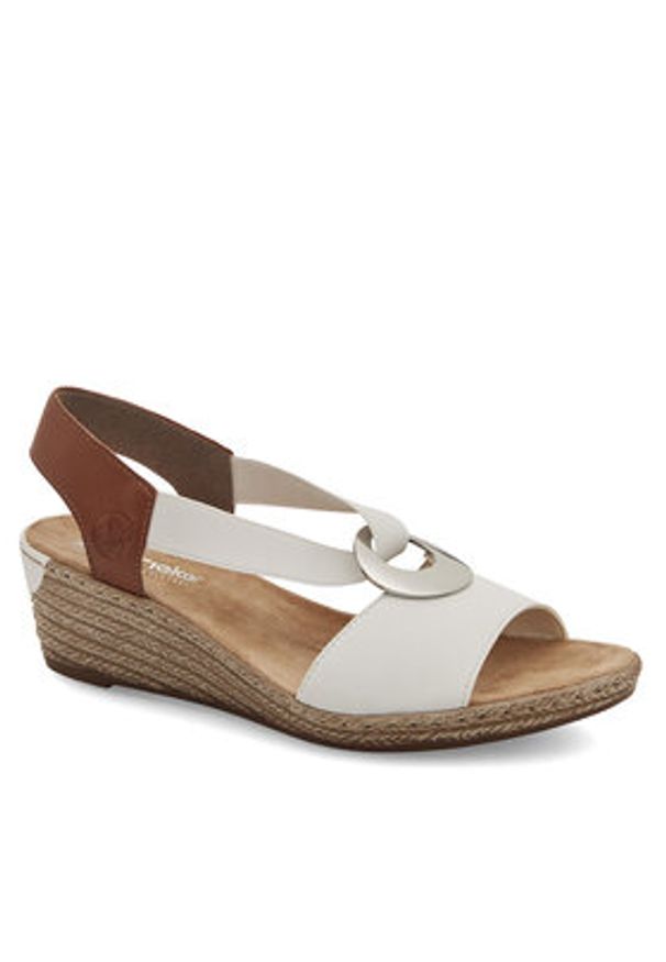 Rieker Sandały 624H6-81 Biały. Kolor: biały. Materiał: syntetyk