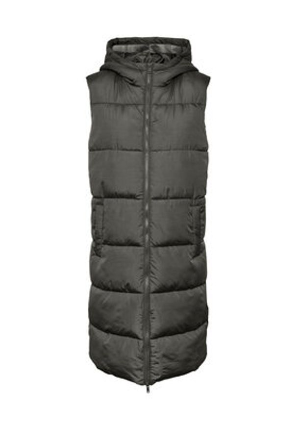 Pieces Bezrękawnik 17117414 Khaki Regular Fit. Kolor: brązowy. Materiał: syntetyk. Długość rękawa: bez rękawów