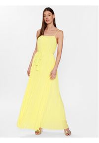 TwinSet - TWINSET Sukienka letnia 231LM2RDD Żółty Regular Fit. Kolor: żółty. Materiał: syntetyk. Sezon: lato #5